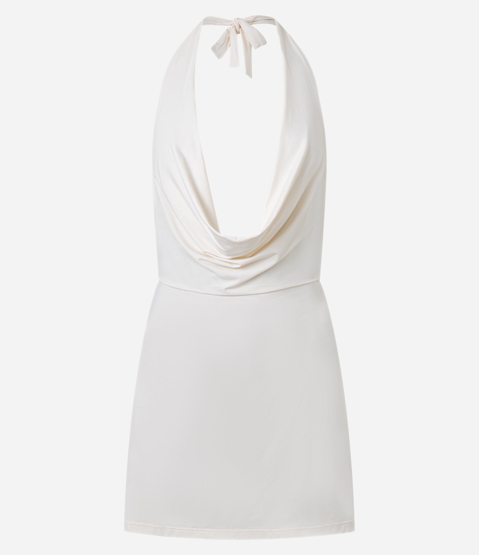 Saída de Praia Vestido Curto com Decote Degagê Branco 5