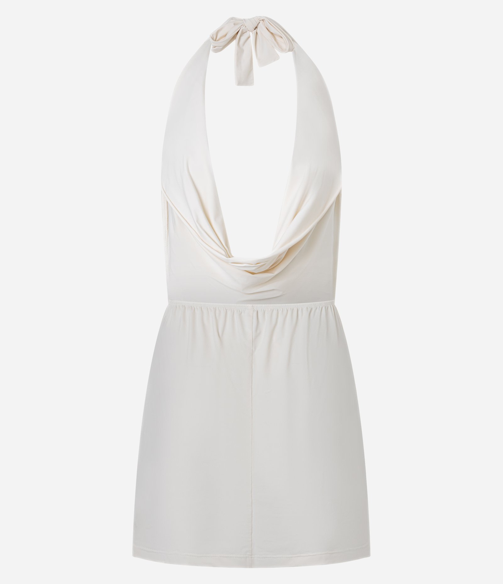 Saída de Praia Vestido Curto com Decote Degagê Branco 6