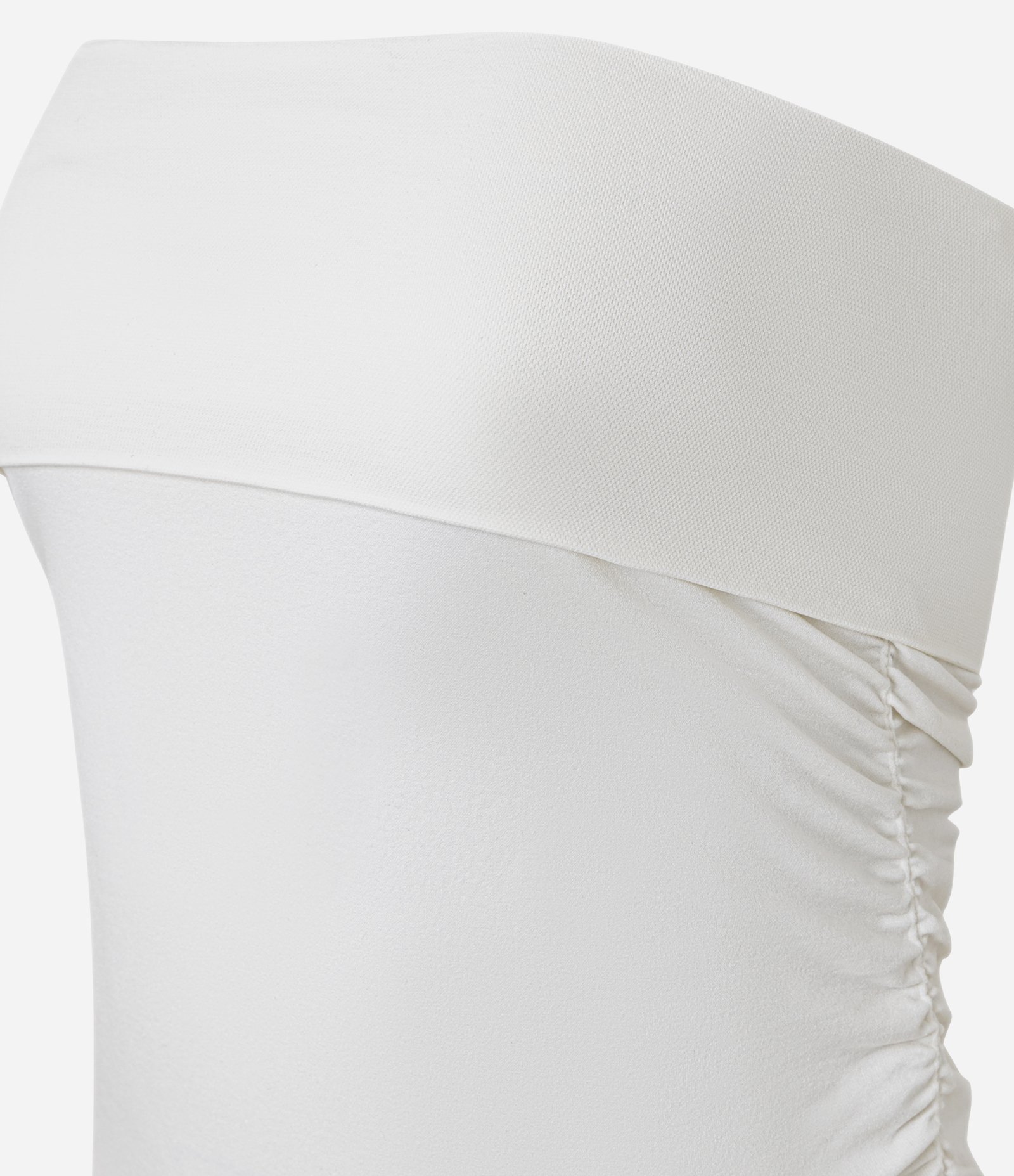 Blusa sem Alças Seamless com Pala Dobrada Branco 5