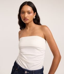 Blusa sem Alças Seamless com Pala Dobrada