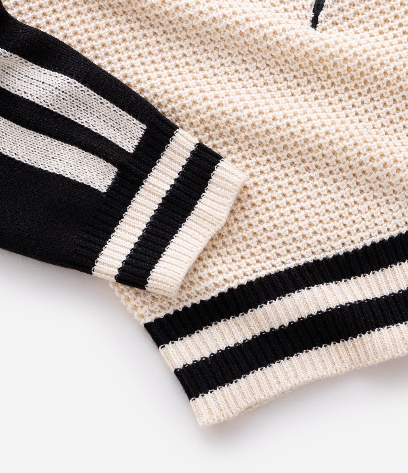 Suéter Boxy em Tricô com Lettering Untitled e Listras nas Mangas e Barra Branco 8