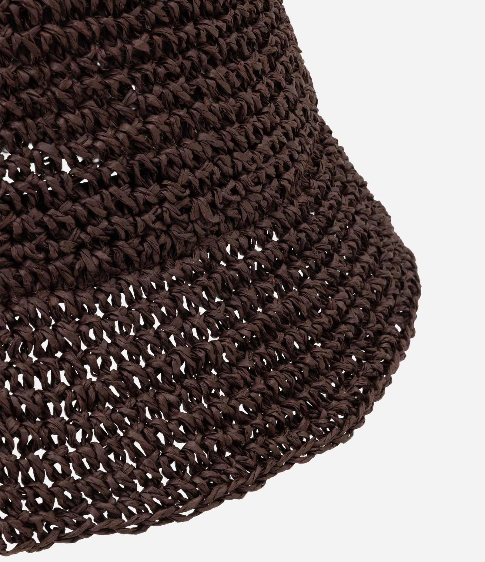 Chapéu Bucket em Tricô com Efeito Crochê Marrom 2