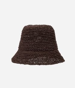 Chapéu Bucket em Tricô com Efeito Crochê