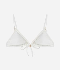 Biquíni Top Cortininha em Microfibra com Pesponto em Fio Metalizado