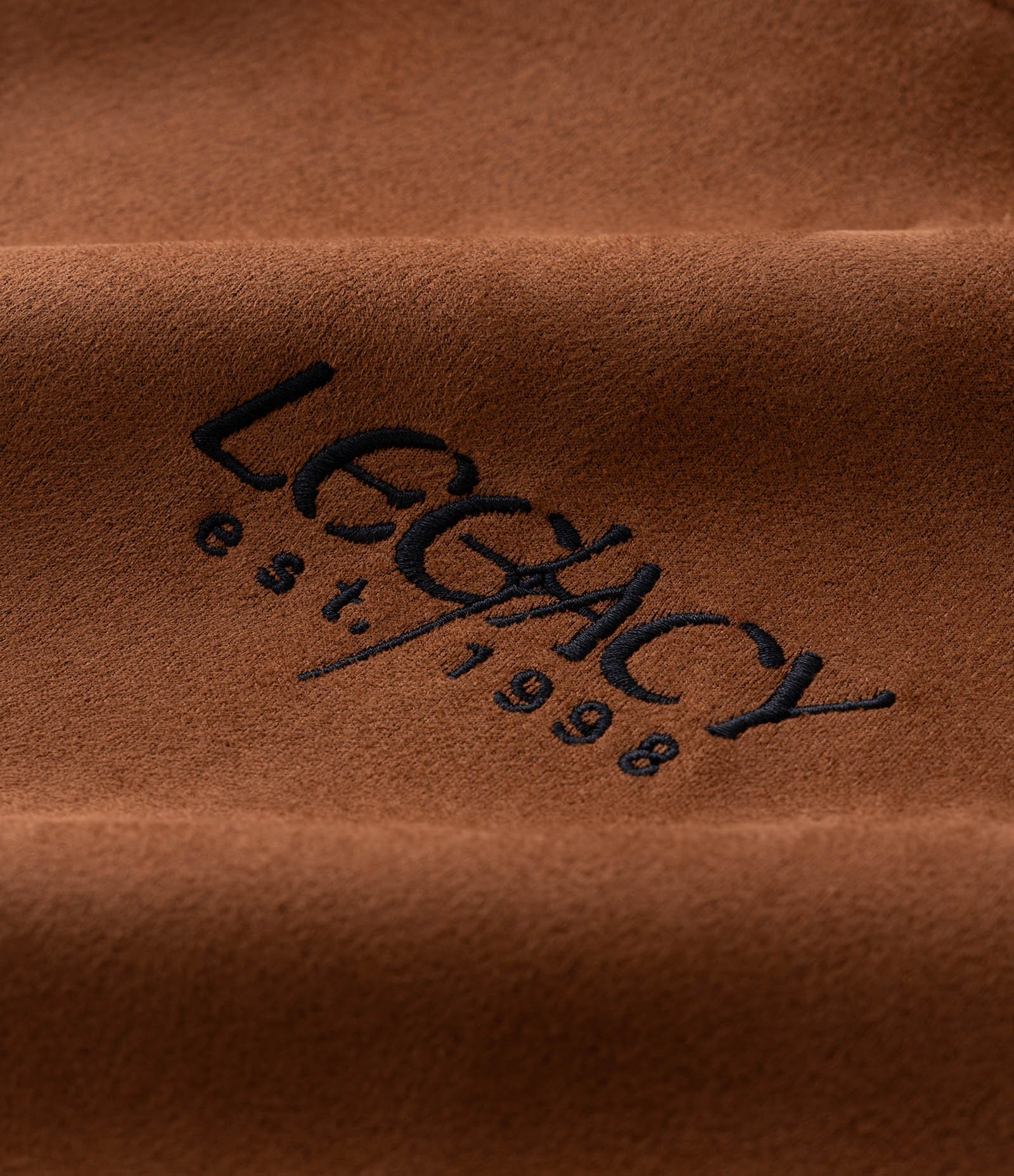Blusão em Suede com Lettering Legacy Marrom 9