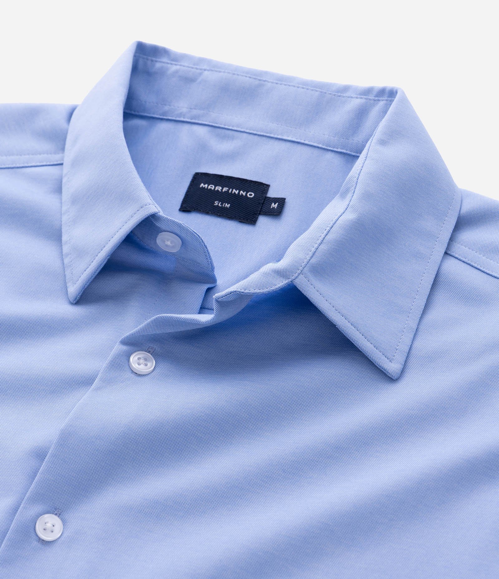 Camisa Slim em Algodão Performance Easy Care Azul 3