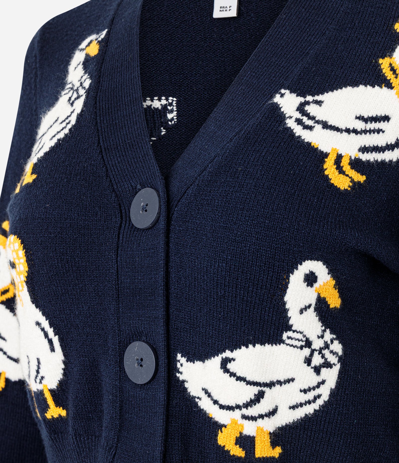 Cardigan Cropped em Tricô com Ícones de Patas Azul 6