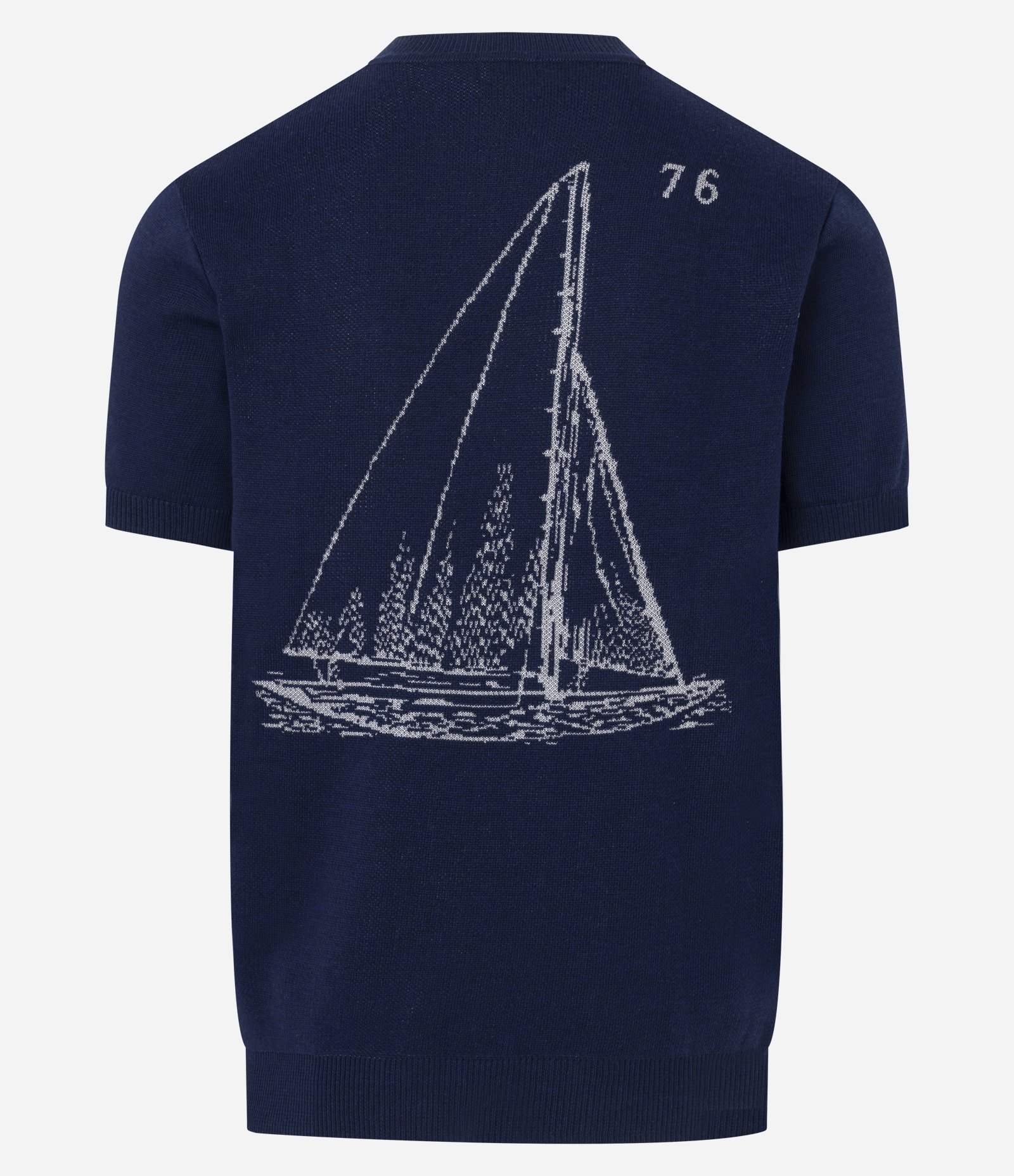 Camiseta Regular em Viscose com Estampa e Bordado Marinheiro Azul 3