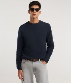 Suéter Comfort em Tricô com Texturizado