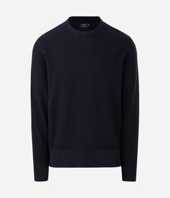 Suéter Texturizado em Piquet com Decote Canoa