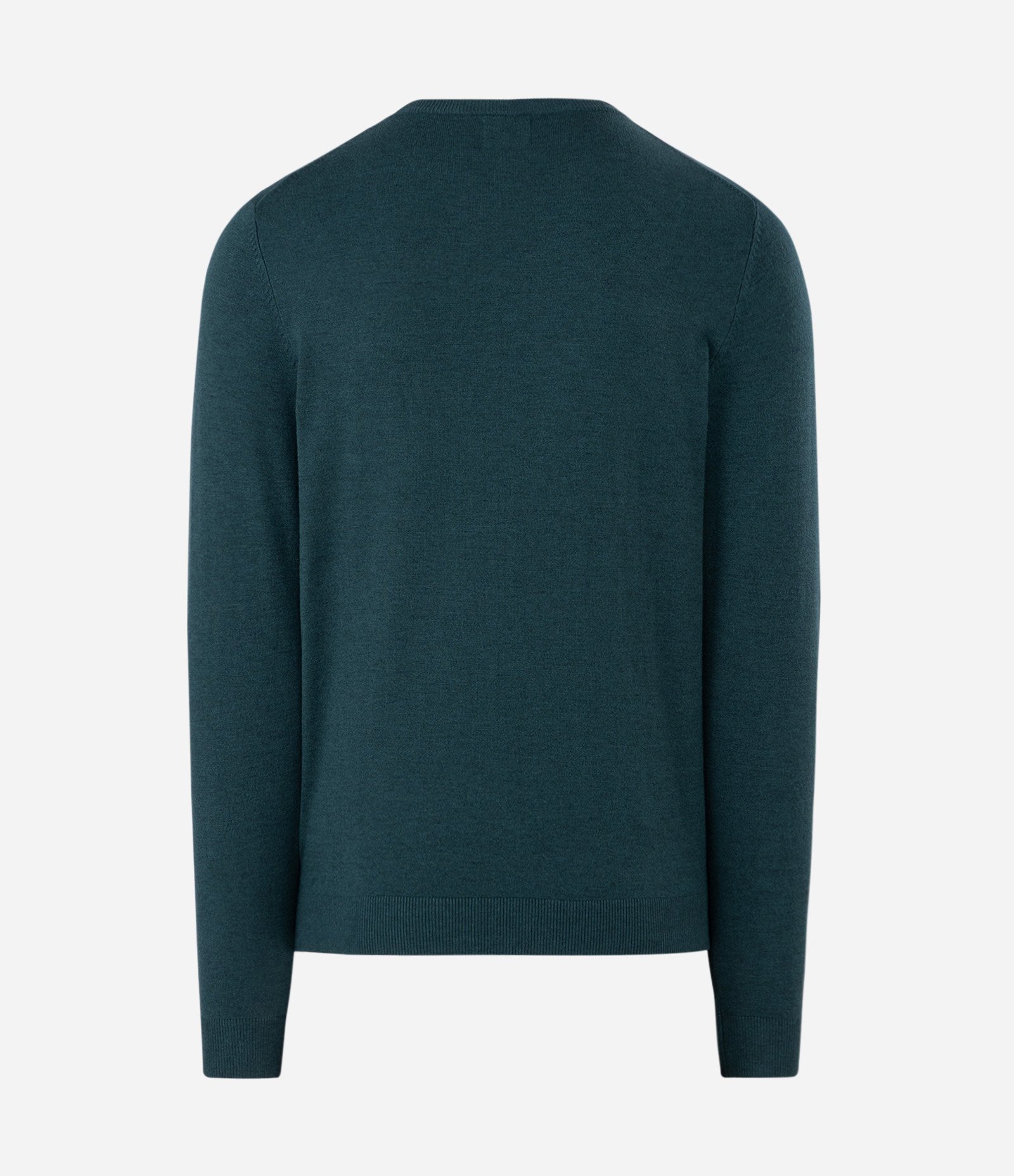 Suéter Básico em Efeito Tricô com Acabamento Canelado Verde Escuro 7