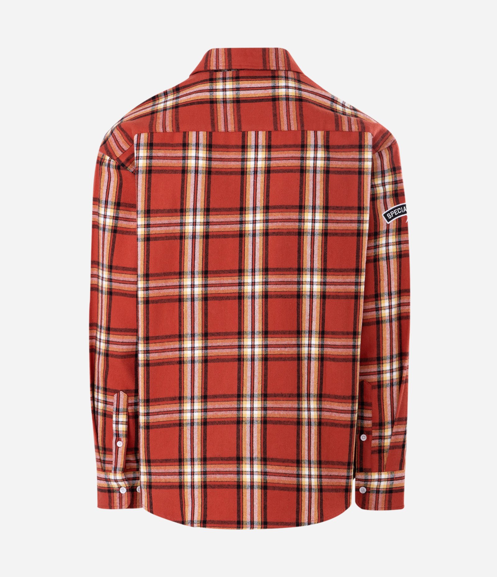 Camisa Oversized Manga Longa em Flanela Xadrez com Lettering Bordado Vermelho 6