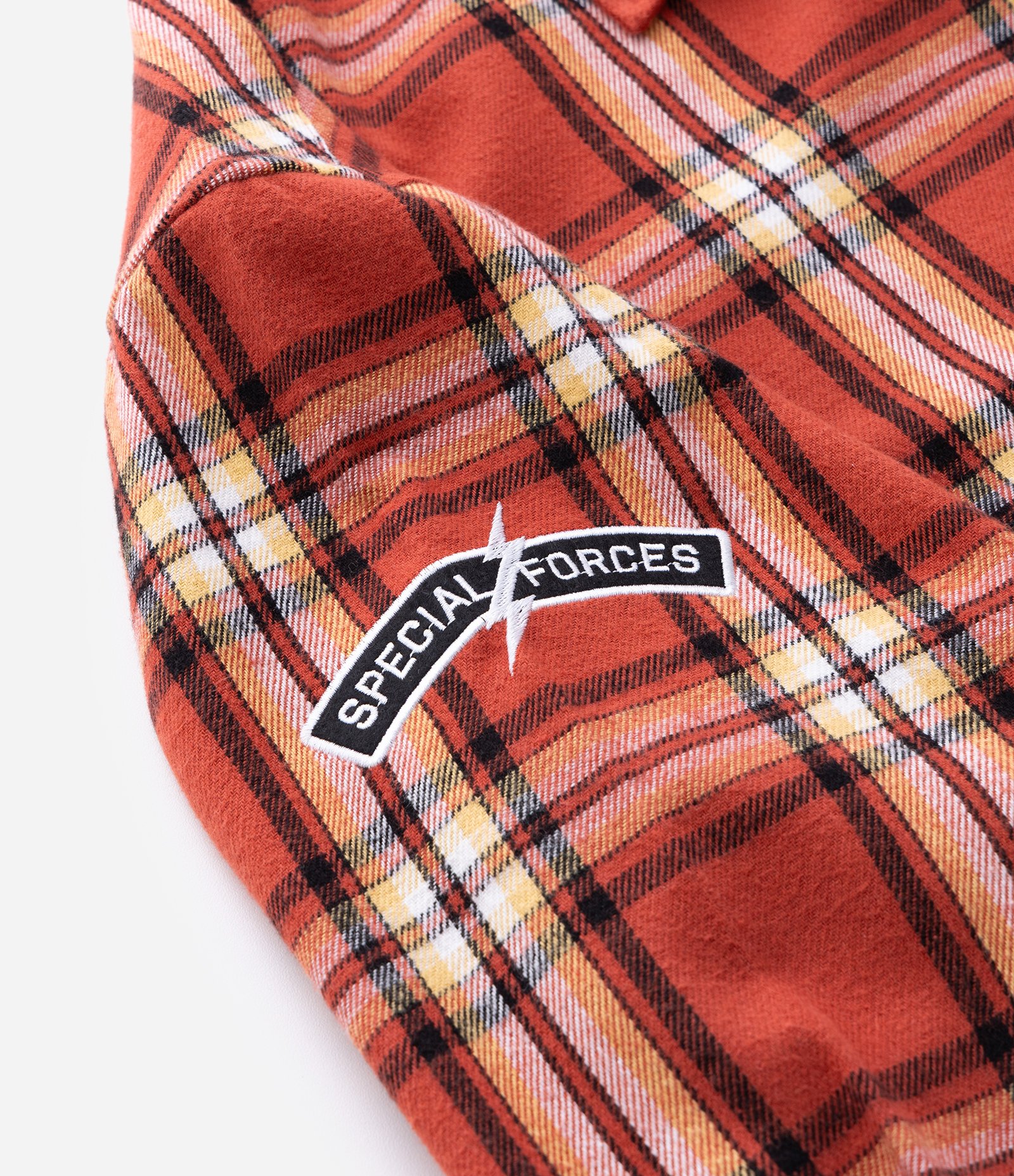 Camisa Oversized Manga Longa em Flanela Xadrez com Lettering Bordado Vermelho 9