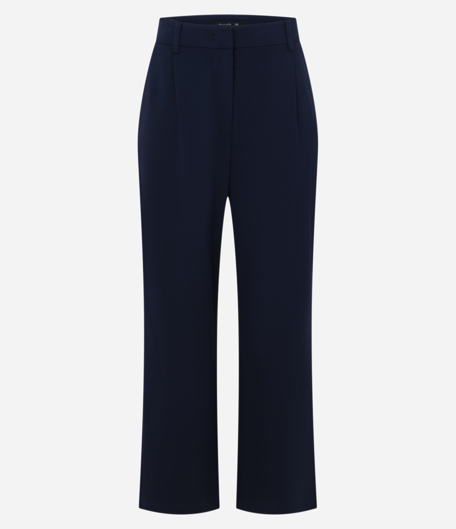 Calça Reta em Ponto Roma com Pregas Azul Escuro 5