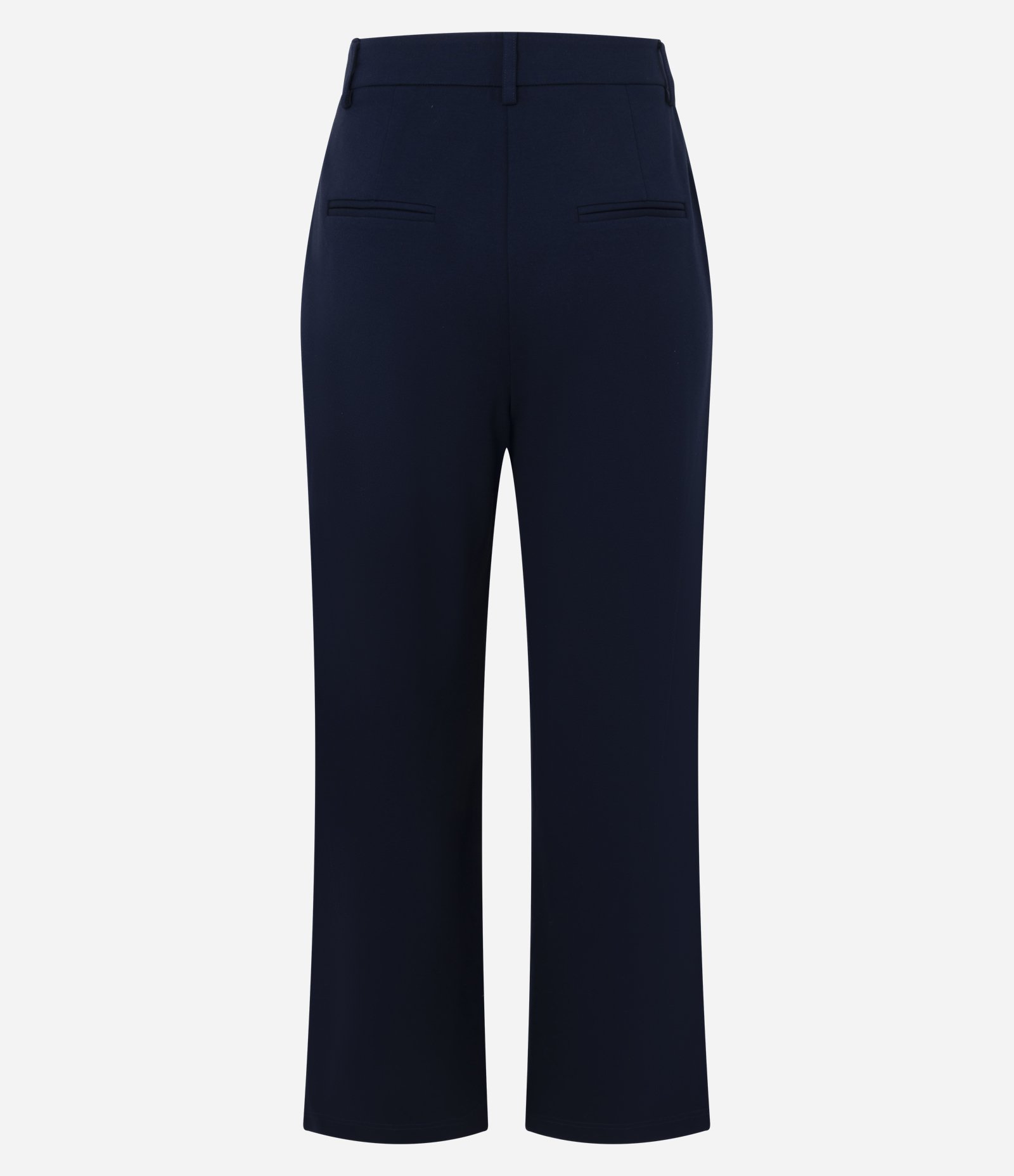 Calça Reta em Ponto Roma com Pregas Azul Escuro 6