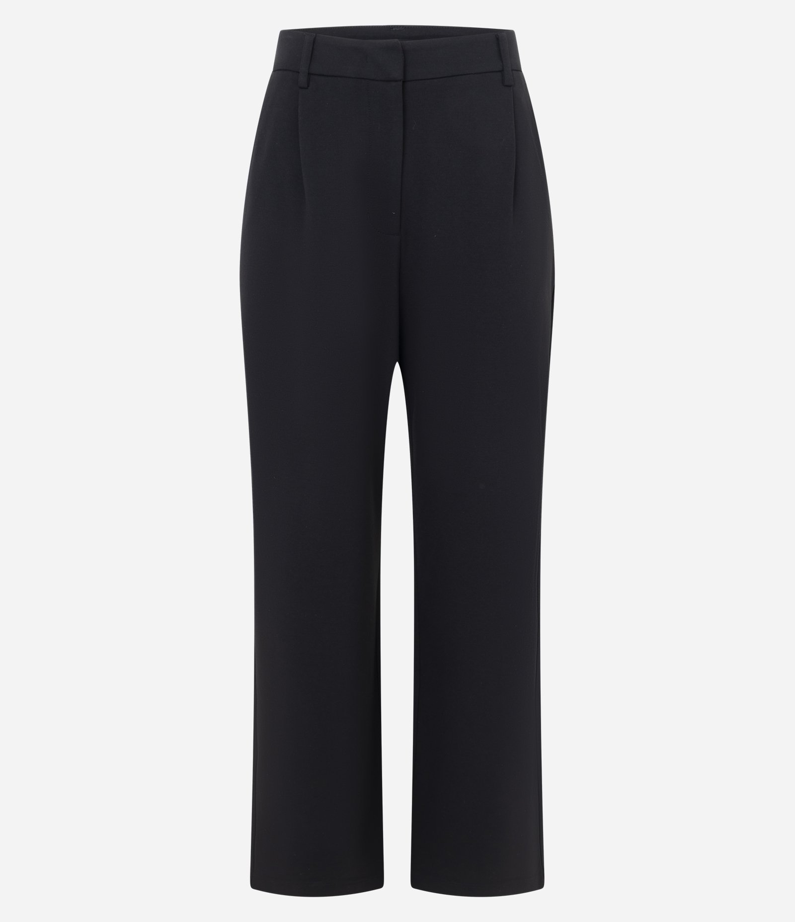 Calça Reta em Ponto Roma com Pregas Preto 6