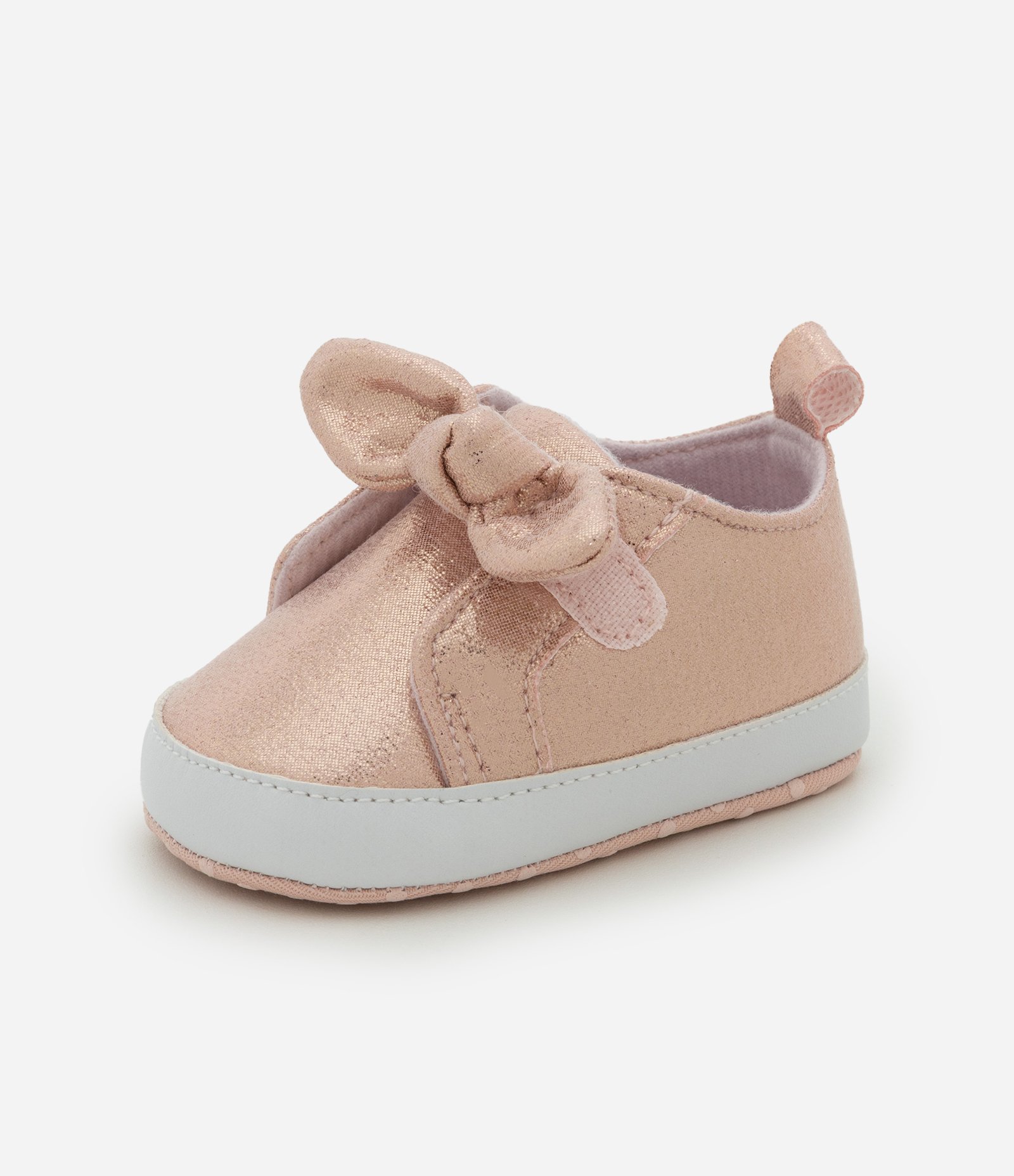 Tênis Infantil Texturizado com Laço Aplicado – Tam 15 a 19 Rosa Claro 3