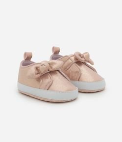 Tênis Infantil Texturizado com Laço Aplicado – Tam 15 a 19