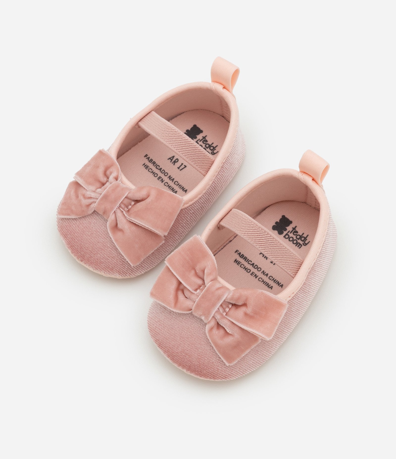 Sapatilha Infantil em Veludo com Laço Decorativo – Tam 15 a 19 Rosa 5