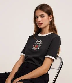 Camiseta T-shirt em Algodão com Estampa Hell Fire Club