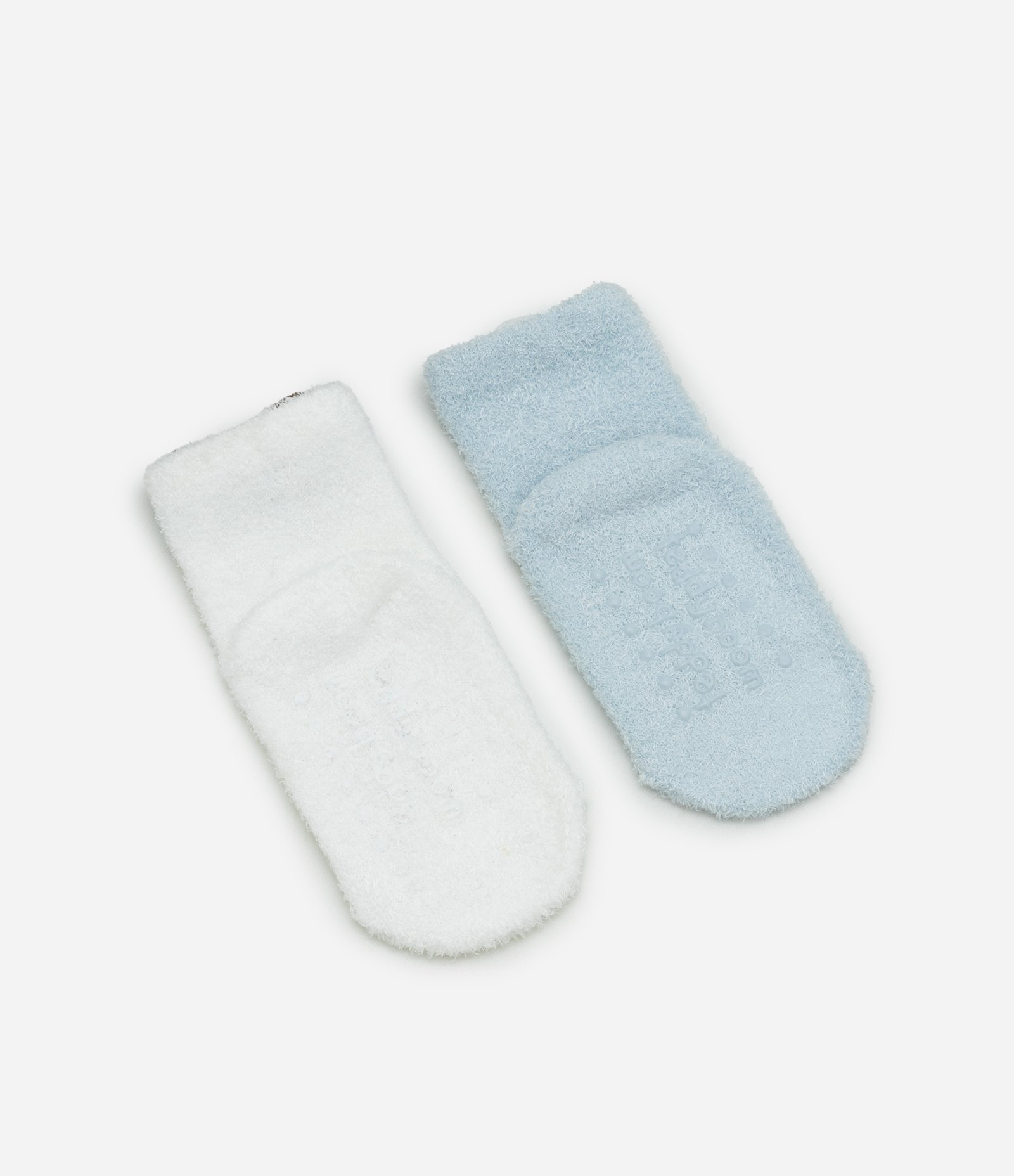 Kit 02 Meias Infantis em Chenille com Nuvem e Bichinho – Tam 0 a 12 Meses Azul Claro/Branco 2