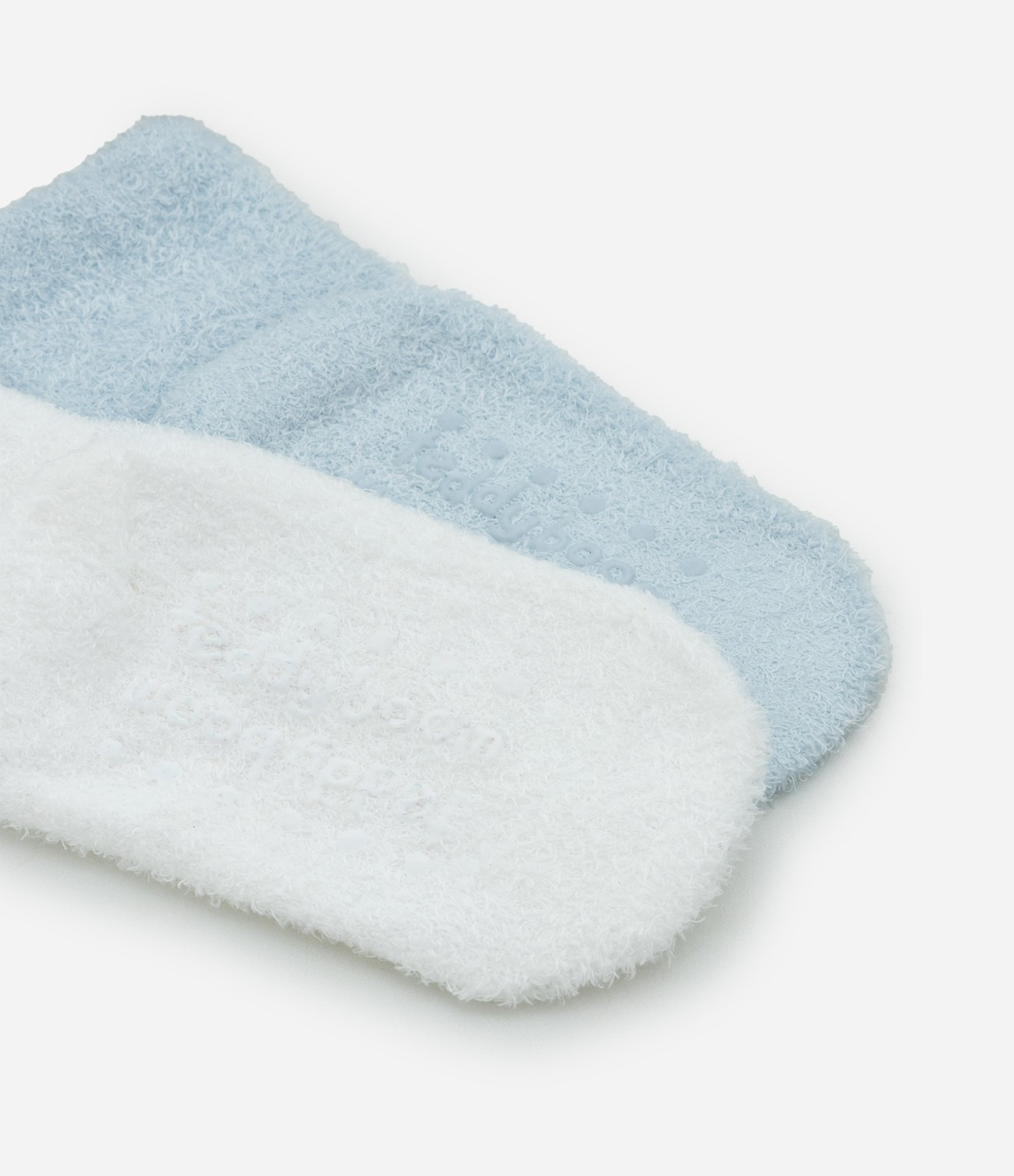 Kit 02 Meias Infantis em Chenille com Nuvem e Bichinho – Tam 0 a 12 Meses Azul Claro/Branco 3