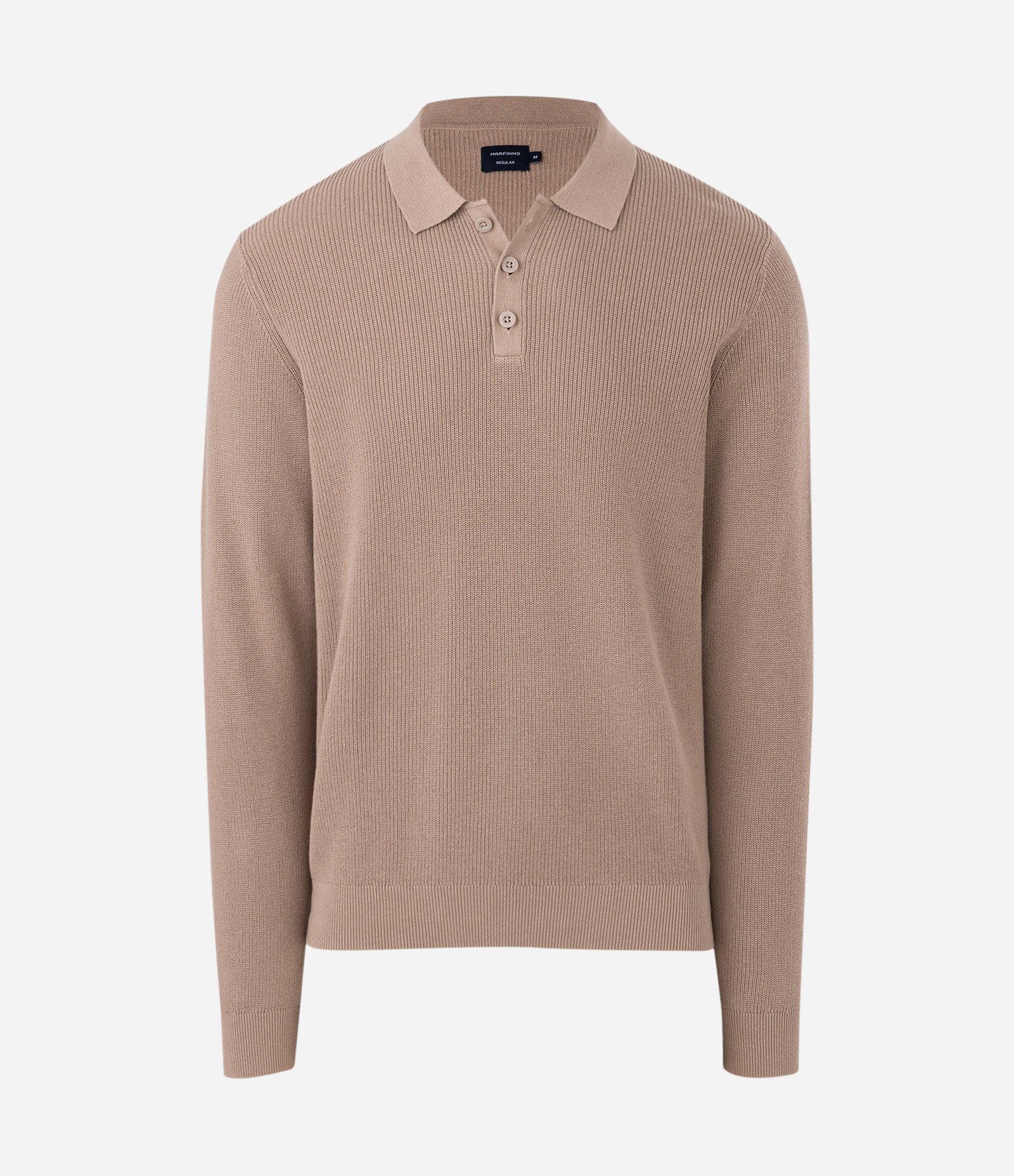 Suéter Texturizado com Gola Polo Bege 1