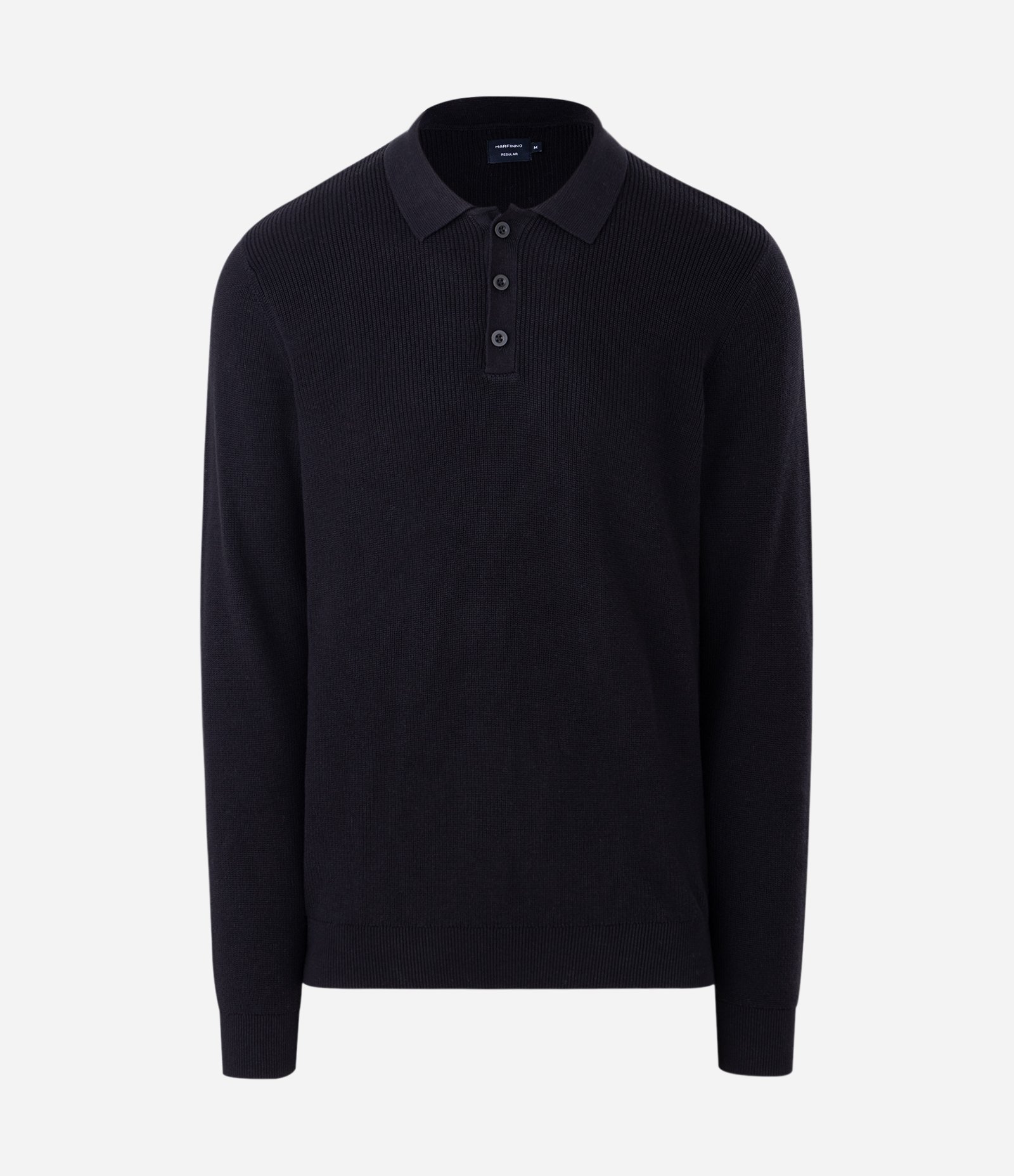 Suéter Texturizado com Gola Polo Preto 5