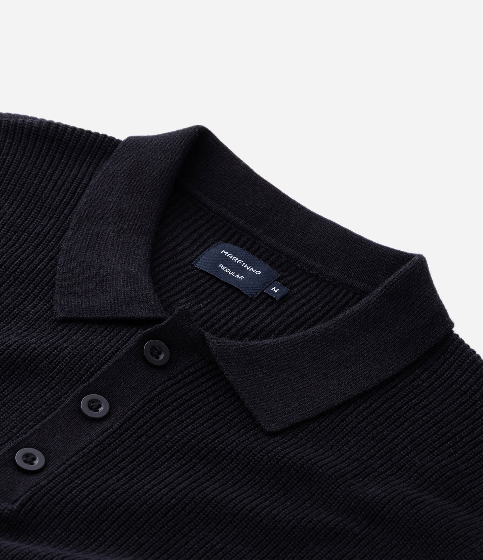 Suéter Texturizado com Gola Polo Preto 9