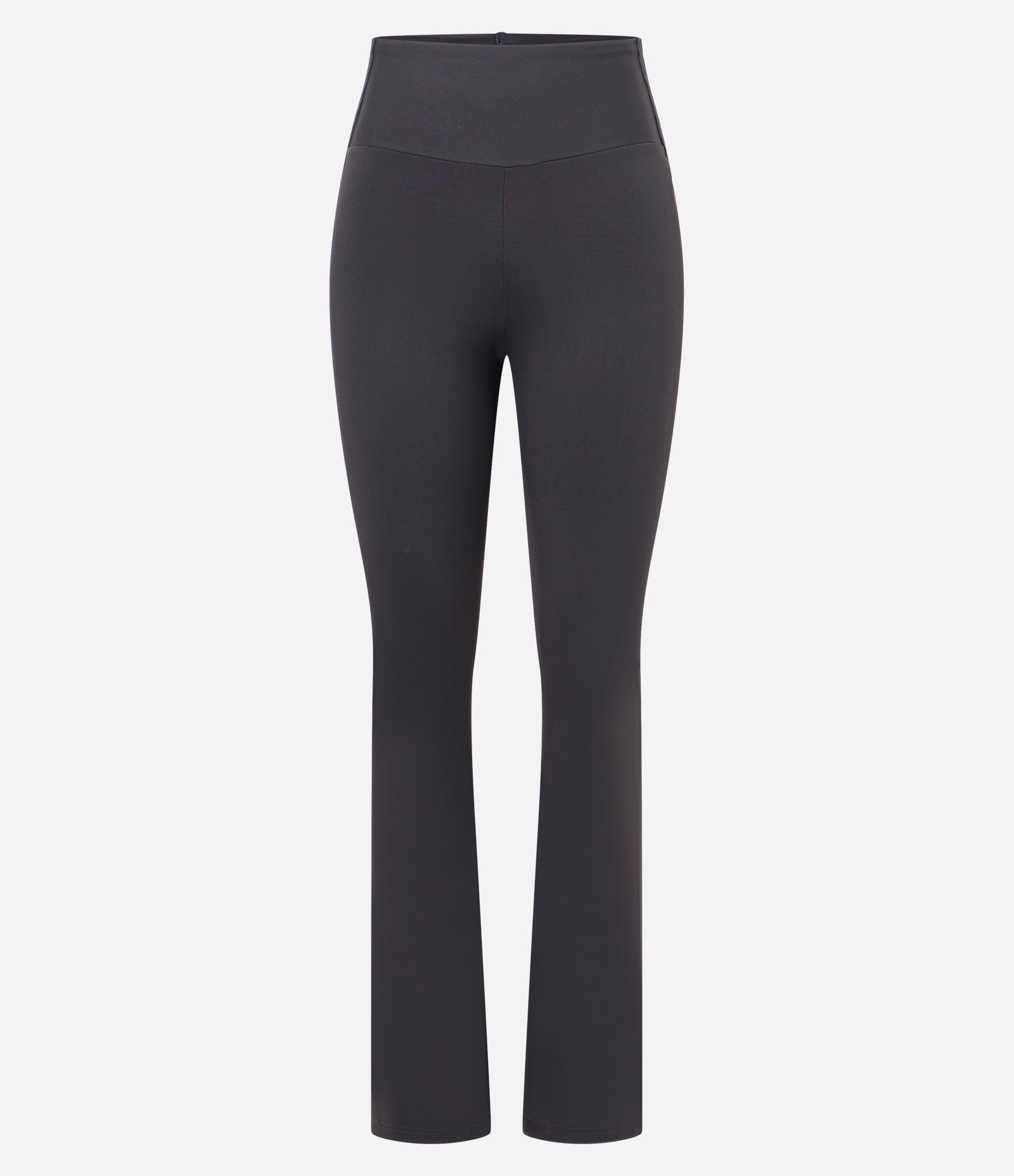 Calça Flare Esportiva com Cós Alto em Microfibra Cinza 1