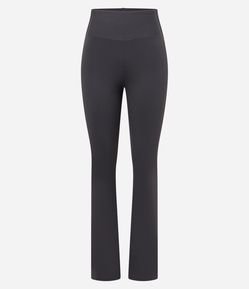Calça Flare Esportiva com Cós Alto em Microfibra