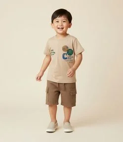 Camiseta Infantil com Estampa de basquete - Tam 1 a 6 Anos