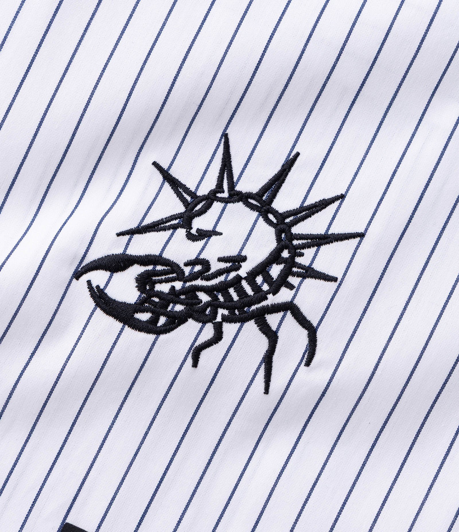 Camisa Manga Longa em Algodão Listrada com Lettering Anarchy Branco 8