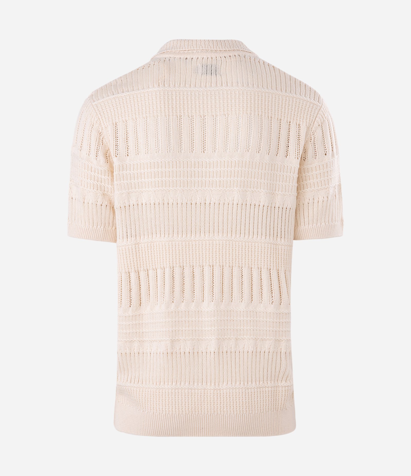 Polo Tricô Texturizada com Cabos e Relevos Bege 2