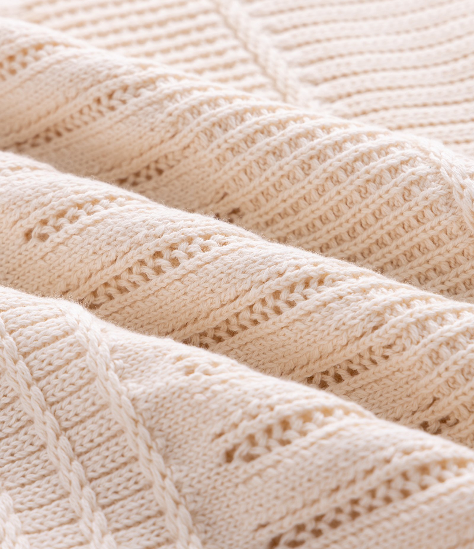 Polo Tricô Texturizada com Cabos e Relevos Bege 3