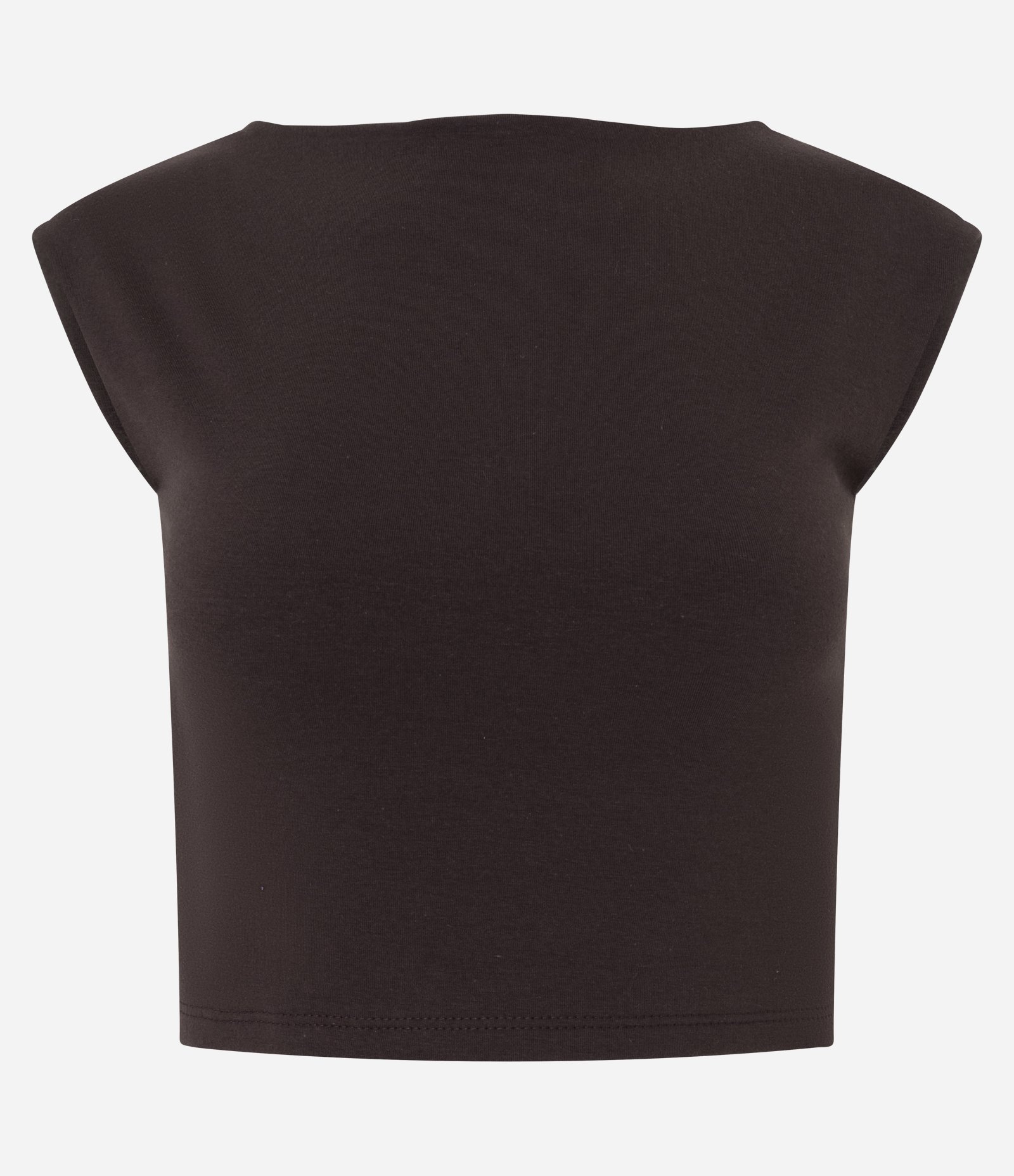 Blusa  em Cotton com Decote Aberto nas Costas Marrom 1