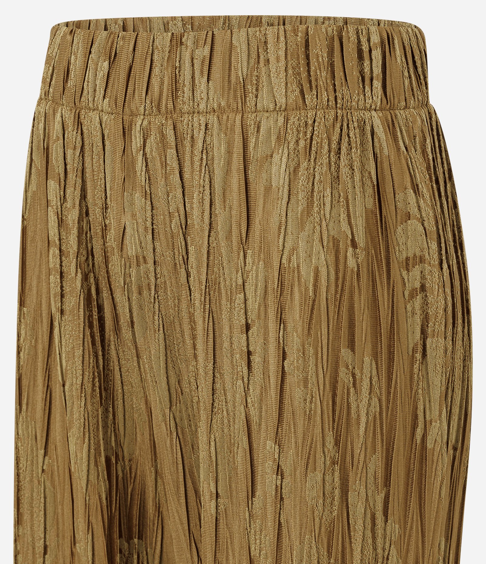 Calça Reta Cintura Alta com Textura Jacquard Amarelo Queimado 6