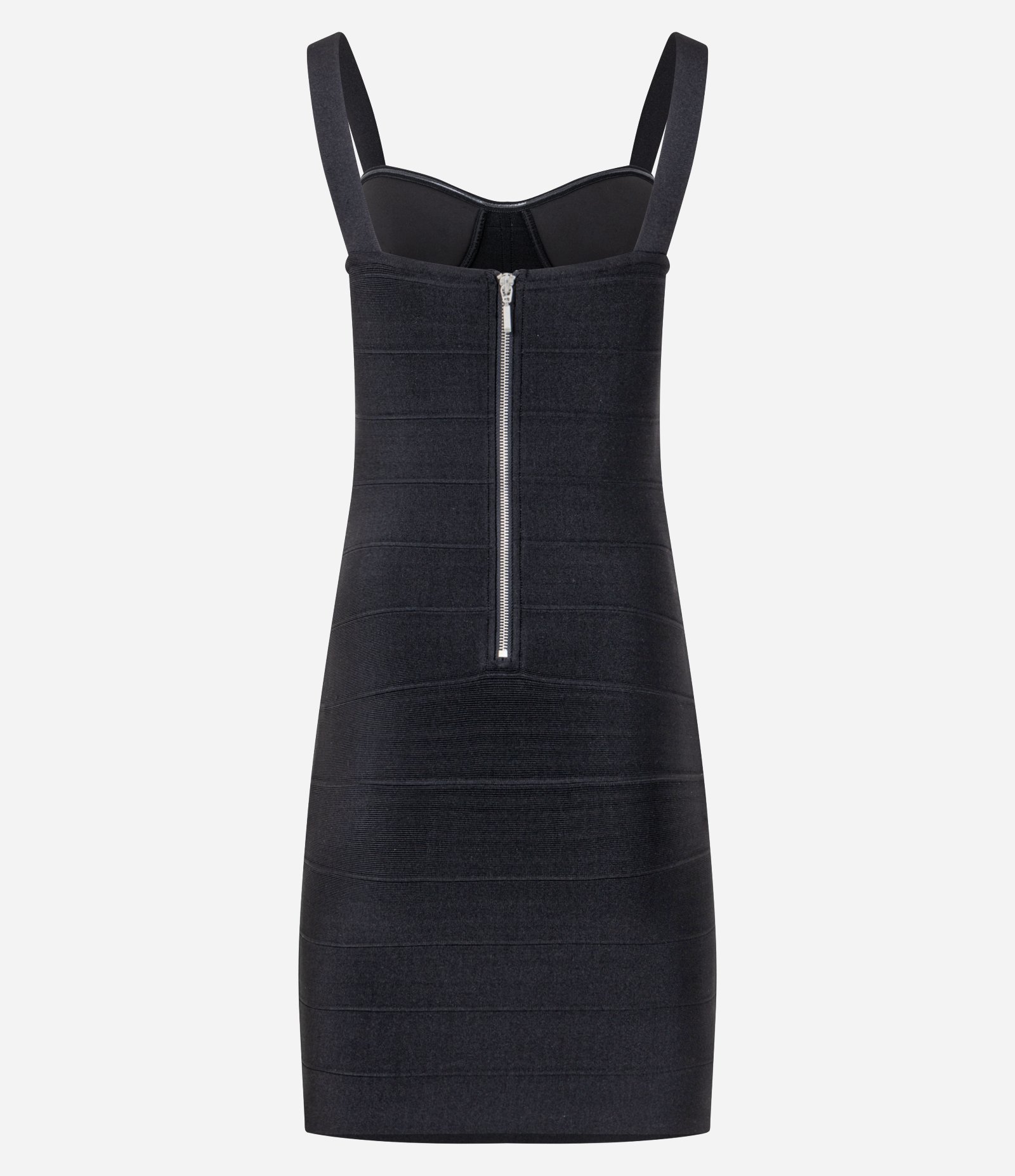 Vestido Curto em Bandagem com Decote Coração e Bojo Preto 3