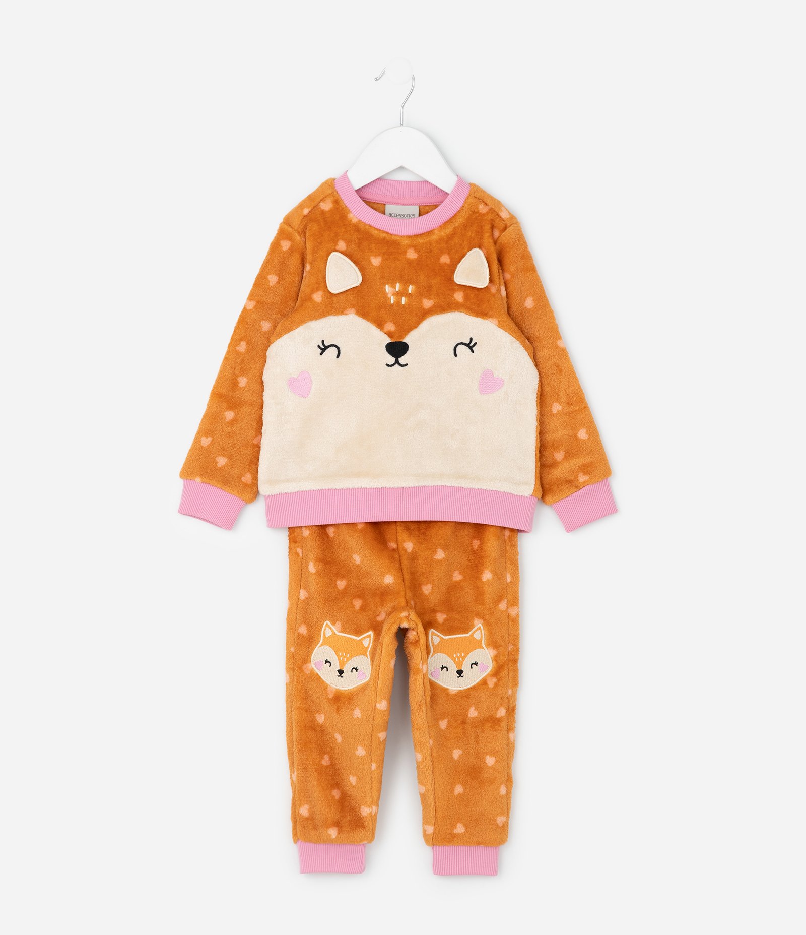 Pijama Infantil com Estampa de Raposa e Orelhas 3D – Tam 2 a 4 Anos Caramelo 1