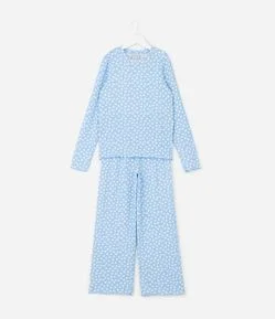 Pijama Infantil com Estampa de Corações – Tam 5 a 16 Anos