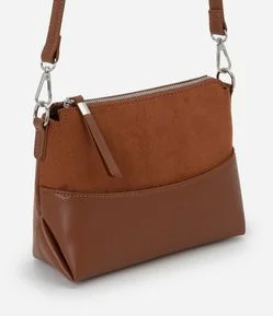Bolsa de Ombro Pequena com Textura Aveludada