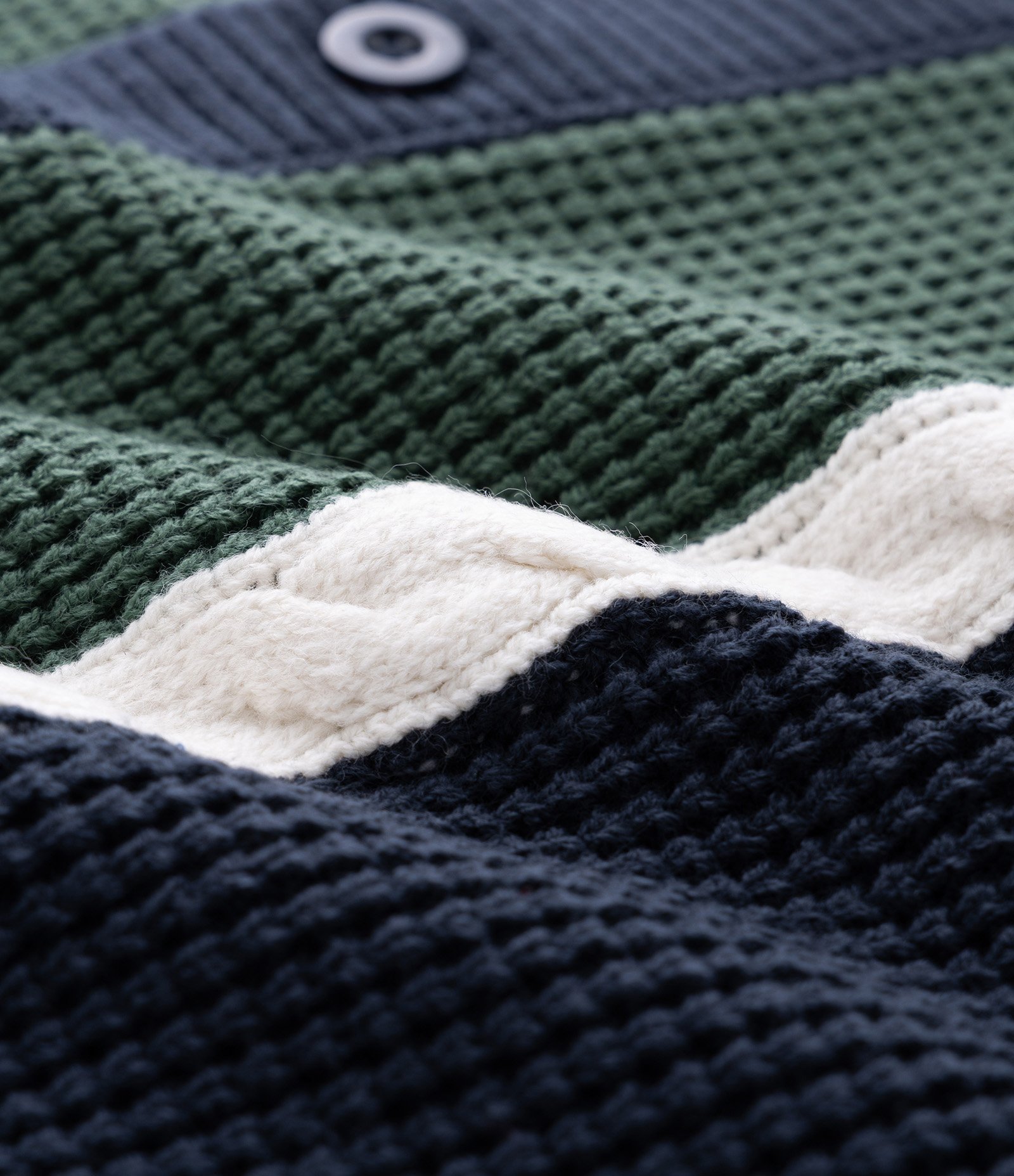 Cardigan em Efeito Tricô com Faixas Azul 7