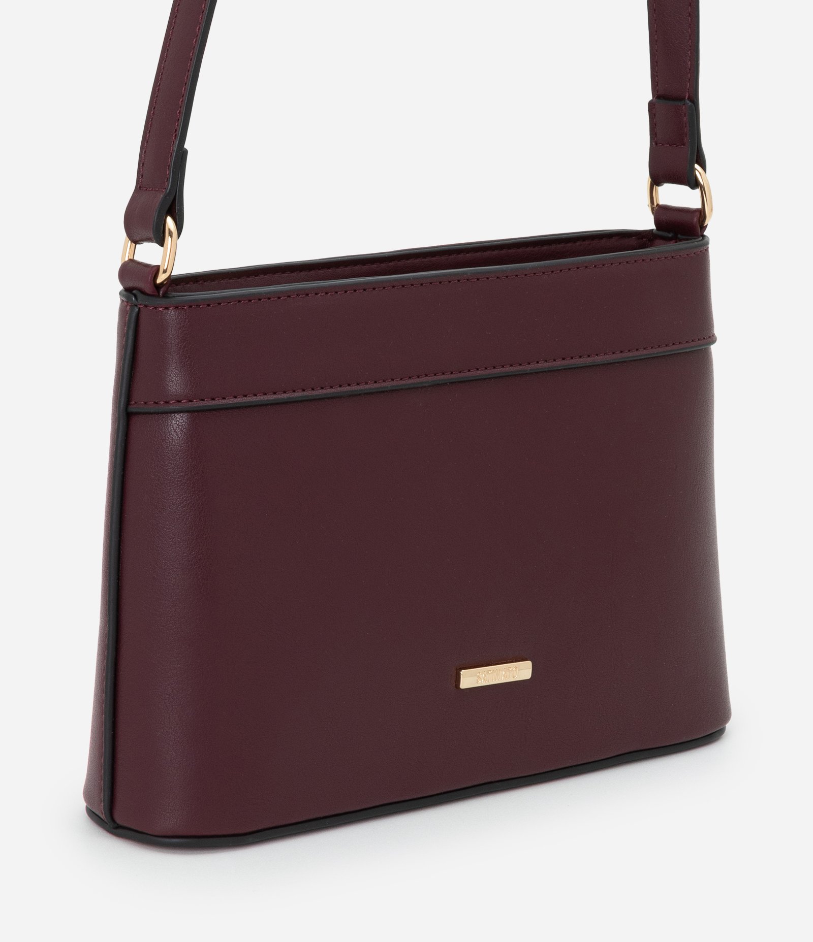 Bolsa Pequena Transversal com Alça Longa Vinho 1