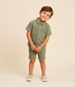Camisa Infantil em Piquet com Bolsos – Tam 1 a 5/6 Anos
