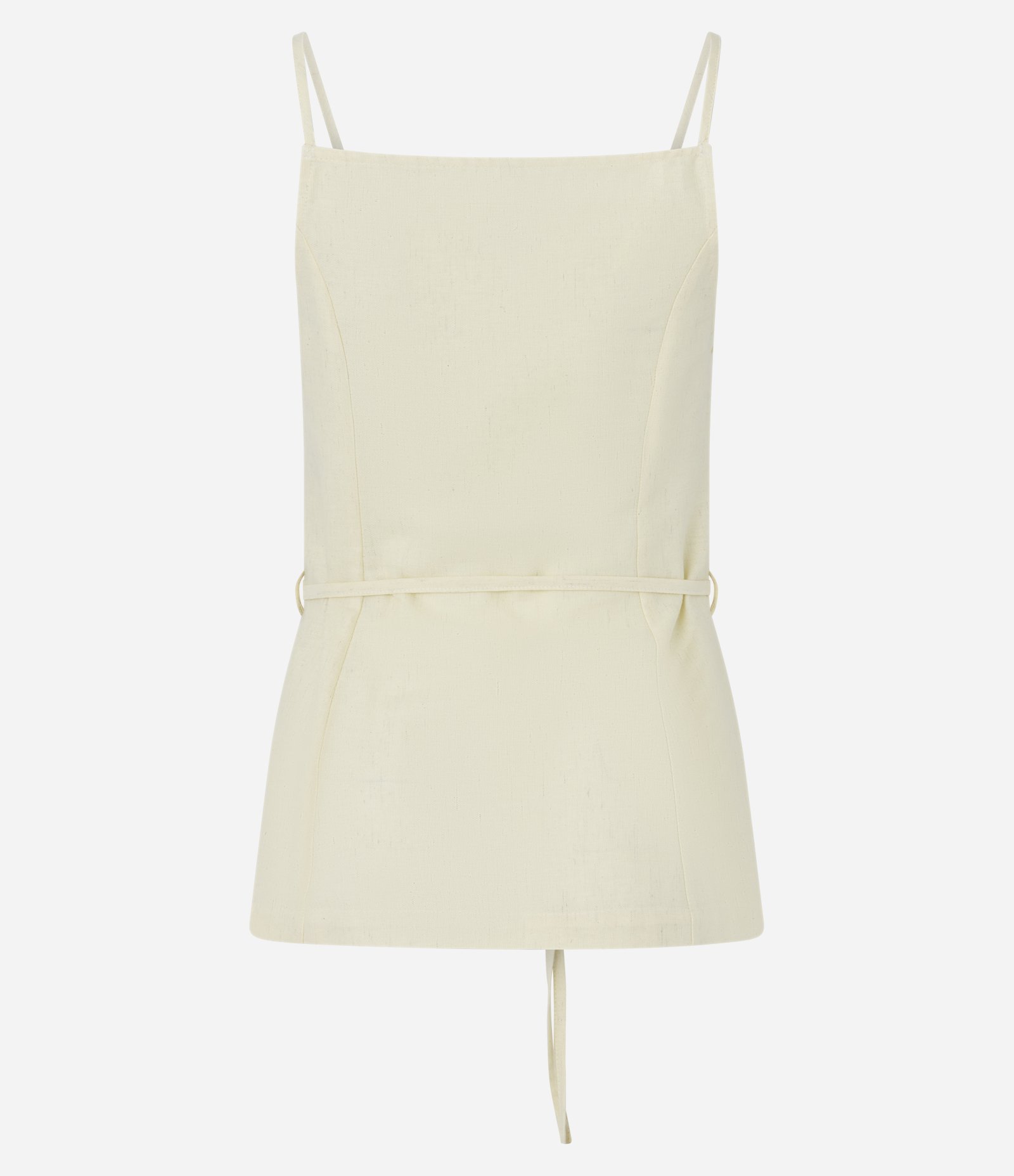 Colete Acinturado em Algodão com Linho e Amarração Amarelo 5