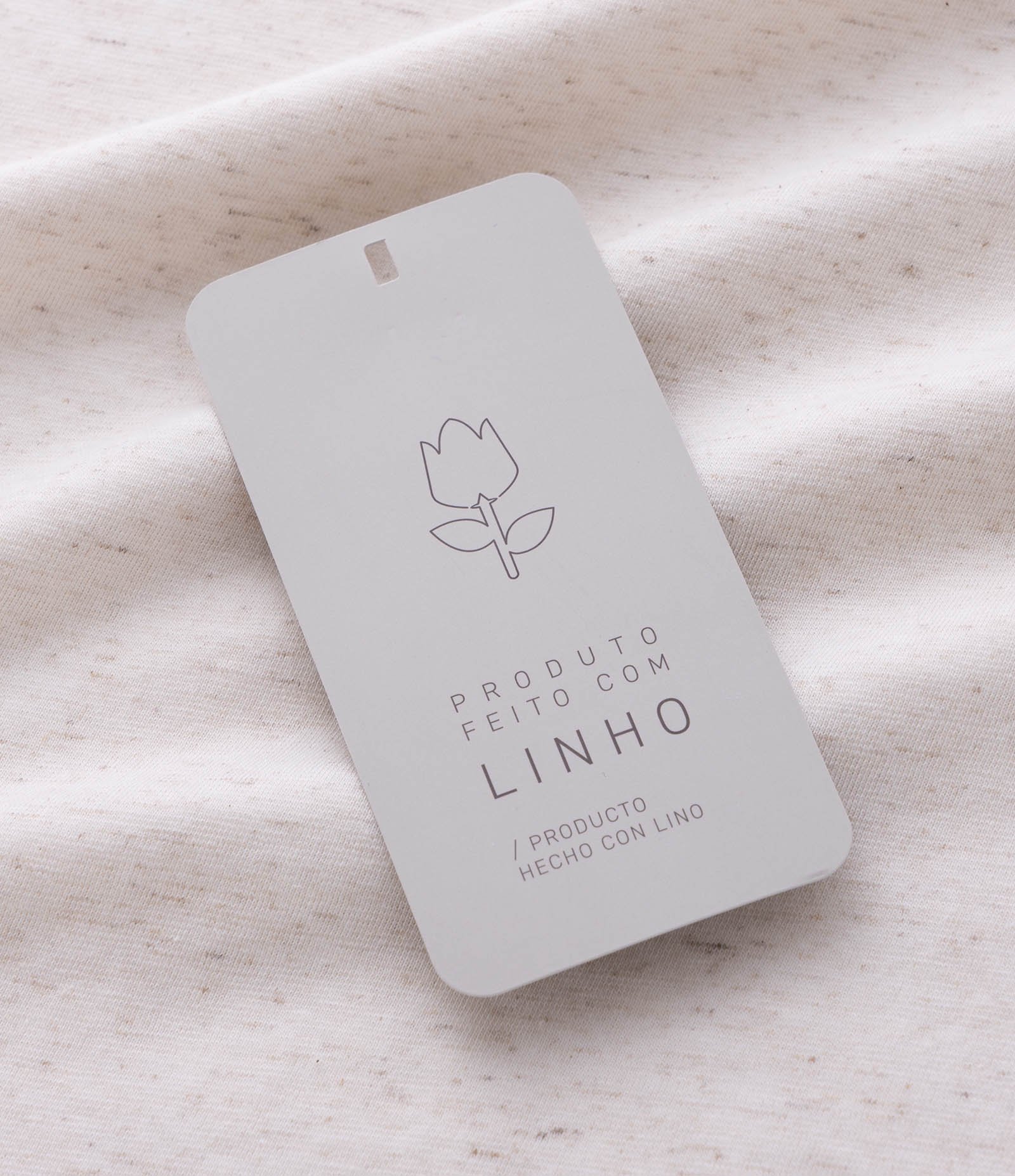 Pijama Curto em Algodão com Linho Branco 5