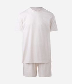 Pijama Curto em Algodão com Linho