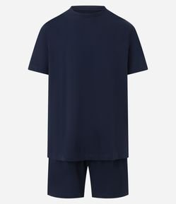 Pijama Curto em Algodão com Linho