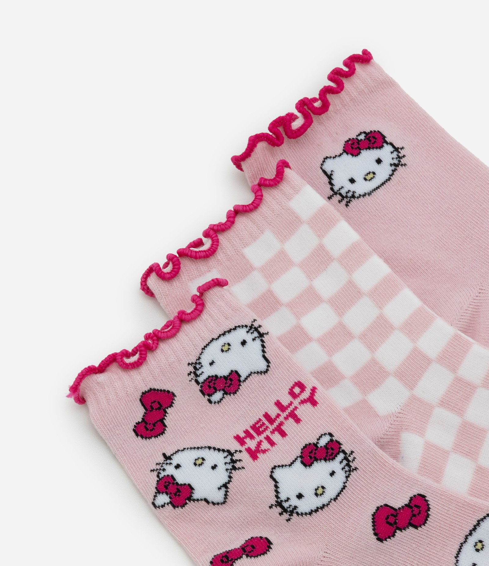 Kit 03 Meias em Algodão com Estampa Hello Kitty Rosa 4