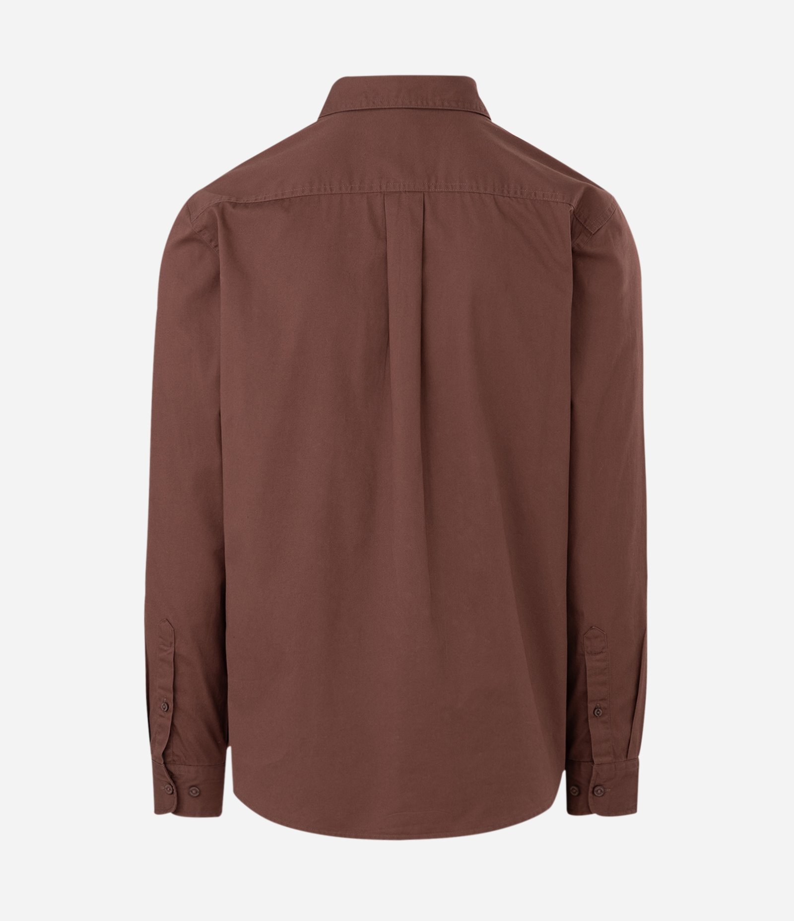 Camisa Manga Longa em Sarja com Bolsos Frontais Marrom 2